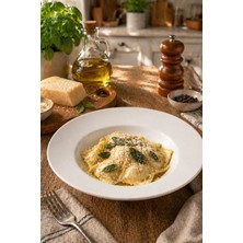 Bev Kitchen Modern Mat Beyaz Seramik Salata ve Makarna Tabağı (26 Cm) – Dekoratif Salata Veya Makarna Kasesi