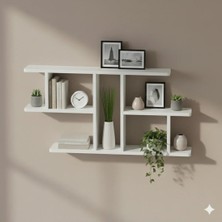Rafixa Kademeli Ofset Duvar Rafı Estetik Kitaplık ve Modern Obje Sergileme Alanı