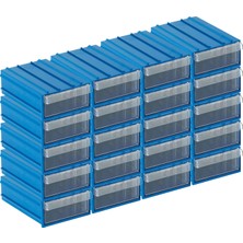 Sembol Plastik SET102-20 Çekmeceli Plastik Kutu 20 Adet 7,7 cm x 11,7 cm x 3,6 cm Ölçüleriyle Pratik Depolama