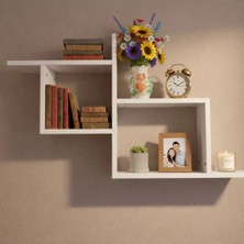 Rafixa Kademeli Geçmeli Duvar Rafı Modern Kitaplık