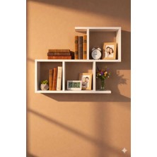 Rafixa Basamaklı Duvar Rafı Modern Kitaplık ve Dekoratif Obje Düzenleyici Ünite