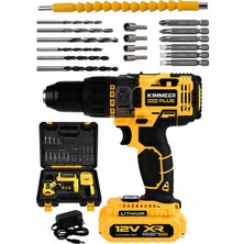 Kimmeer Plus 12V Metal Şanzıman Akülü Vidalama Şarjlı Matkap 2 Vitesli ve Yüksek Tork Özellikli