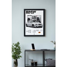 Bmw E92 M3 Ahşap Çerçeveli Poster Tablo – V8 Coupe