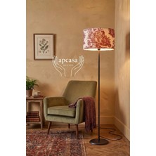 Apcasa Decor Metal Siyah Ayak Toile De Jouy Vintage Lambader Kırmızı Başlık