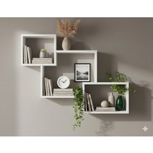 Rafixa Üçlü Kademeli Duvar Rafı Modern Kitaplık ve Estetik Obje Sergileme Paneli