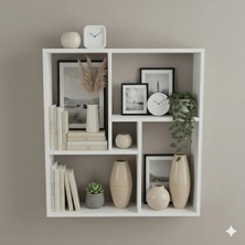Rafixa Iç Içe Geçmeli Kare Duvar Rafı Modern Kitaplık ve Dekoratif Obje Standı