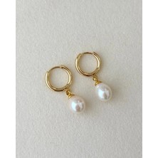Eyla Collection İnci Beyaz Barok İnci Sade Şık Küpe