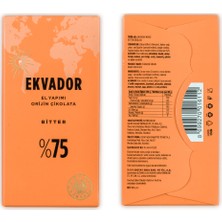 Kahve Dünyası Orijin Bitter Çikolata Ekvador 100 gr %75 Kakao İçeriği ile Zengin Lezzet