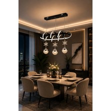 Gusto Lighting Deniz Elips 3 Toplu Modern Sarkıt Avize ,siyah Sarkıt Power LED Avize, 3 Renk Yanabilen LED Avize,