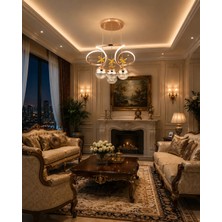 Gusto Lighting Nadya 4 Toplu Modern Sarkıt Avize ,gold Sarkıt Power LED Avize, 3 Renk Yanabilen LED Avize,