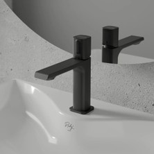 Creavit Alfa Mat Siyah Lavabo Bataryası Armatürü AL1500S