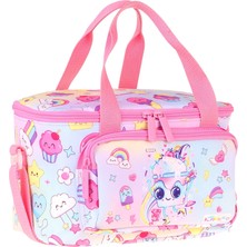 Kaukko Kids Iki Bölmeli Thermo Okul Beslenme Çantası - Dondurma Desenli Pembe Renk (Kız Çocuk) - L5284