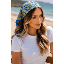 İmaj Butik Mavi Dijital Desenli Bandana
