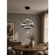 Gusto Lighting Helen Tek Toplu Modern Sarkıt Avize ,siyah Sarkıt Power LED Avize, 3 Renk Yanabilen LED Avize,