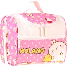 Kaukko Kids Kız Çocuk Molang Baskılı Isı Yalıtımlı Okul Beslenme Çantası (Pembe - Sarı) - L5319