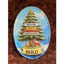 Bolu Temalı Oval Magnet, Gölcük Abant Yedigöller Kartalkaya, Hediyelik Buzdolabı Magneti