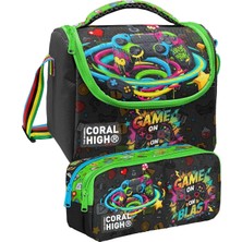 Coral High Oyun Baskılı Erkek Çocuk Beslenme ve Kalem Çantası Seti (37158+31058)