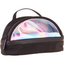 Kaukko Black Rainbow Parlak Kumaş Detaylı (Siyah - Çok Renkli) Kız Çocuk Kalem Çantası/kalemlik - K1858