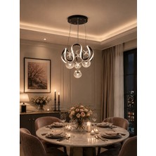 Gusto Lighting Cemre 4 Toplu Modern LED Sarkıt Avize ,siyah Sarkıt Power LED Avize, 3 Renk Yanabilen LED Avize,