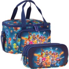 Kaukko Kids Erkek Çocuk Boom Baskılı Lacivert Thermo Beslenme Çantası ve Kalemlik Seti - SETKK-L5420