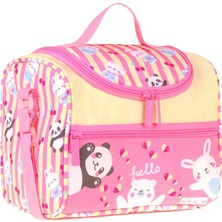 Kaukko Kids Kız Çocuk Hello Baskılı Isı Yalıtımlı Okul Beslenme Çantası (Sarı - Pembe) - L5309