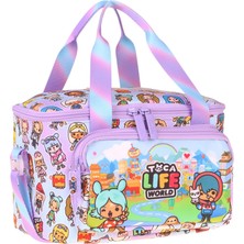 Kaukko Kids Iki Bölmeli Thermo Okul Beslenme Çantası - Toca Life Baskılı Lila - Turkuaz Renk (Kız Çocuk) - L5339