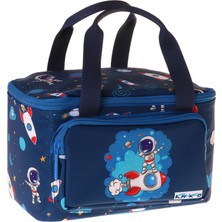Kaukko Kids Iki Bölmeli Thermo Okul Beslenme Çantası - Astronot Baskılı Lacivert Renk (Erkek Çocuk) - L5365