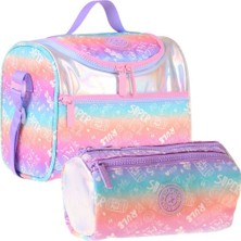Kaukko Kids Kız Çocuk Renk Geçişli Lila Thermo Beslenme Çantası ve Kalemlik Seti - SETKK-L5349