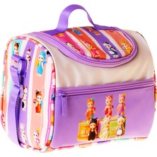Kaukko Kids Kız Çocuk Cat Life Baskılı Isı Yalıtımlı Okul Beslenme Çantası (Mor - Krem) - L5314