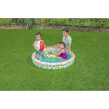 Bestway Renkli 2 Boğumlu Simitli Şişme Havuz 122 cm x 20 cm Nemo Balık Desenli Çocuk Havuzu