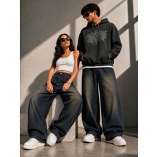 St.Poll Eskitme Vintage Yıkama Unisex Baggy Jeans Pantolon