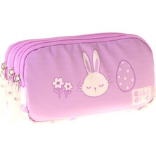 Calacilo Kız Çocuk Ilkokul Kalem Çantası - Tavşan Baskılı Lila Renk (Rabbit) - C4043