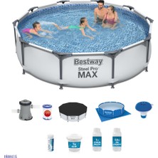 Bestway Prefabrik Havuz Seti 305x76 cm Gri 3 Katmanlı Tritech Malzeme ile Dayanıklı Yapı