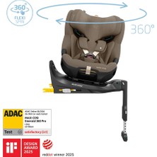 Maxi-Cosi Emerald 360 Pro I-Size Dünyanın İlk Kızaklı, Araç Dışına Çıkabilen, ADAC'lı, 360 Dönebilir Yatabilir 0-36 kg Bebek Oto Koltuğu Authentic Truffle