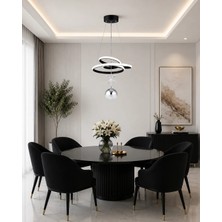 Gusto Lighting Parla Tek Top LED Sarkıt Avize,siyah3 Renk Yanabilen LED Avize, Modern Salon Oda LED Avize