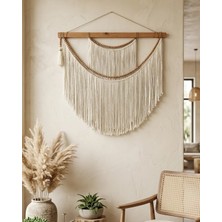 Iskandinav Tarzı Duvar Süsü, Büyük Yatak Başlığı, El Yapımı Makrome Duvar Süsü, Oturma Odası Duvar Dekoru (150 x 135 cm )