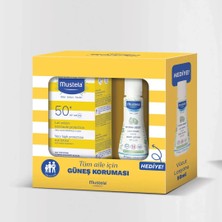 Mustela Güneş Losyonu 3lü Kofre - SPF50+ Losyon 100 ml   Hydra Bebe 50 ml   Gentle Cleansing Gel 50 ml