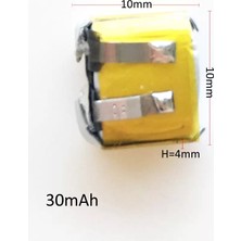 Sertec 401010 3.7V 30mAh Şarj Edilebilir Lityum Polimer Pil Bluetooth Kulaklık İçin 2'li Paket