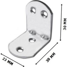 Smod Mobilya Dolap Köşe Bağlantısı L Demir 30X30X23 mm Kalınlık 2 mm ile Güçlü Sabitleme (10 Adet)