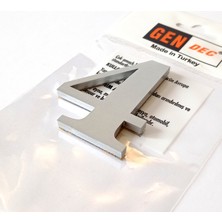 Gendec 7cm No:4 Kapı Numarası Kendinden Yapışkanlı Metalik Gri Ergonomik Tasarım ile Yüksek Koruma