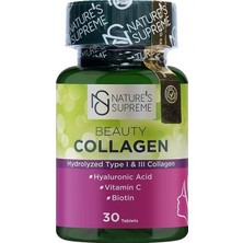 Nature's Supreme Beauty Collagen 30 Tablet Kolajen İçerikli Türkiye Menşeli Besin Takviyesi