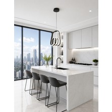 Gusto Lighting Moi Tek Top LED Sarkıt Avize,siyah 3 Renk Yanabilen LED Avize, Modern Salon Oda LED Avize