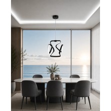 Gusto Lighting Lia Tekli LED Sarkıt Avize,siyah,3 Renk Yanabilen LED Avize, Modern Salon Oda LED Avize