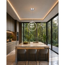 Gusto Lighting Nare Tekli LED Sarkıt Avize,krom,3 Renk Yanabilen LED Avize, Modern Salon Oda LED Avize