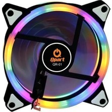 Qpart Qr-01 Rainbow RGB Aydınlatmalı 120 mm Kasa Fanı 3 Pin+ Molex Yüksek Performans