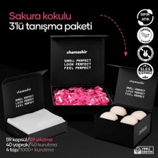 chamashir 3'lü Tanışma Paketi- Kapsül Çamaşır Deterjanı Sakura Kokulu- Kurutma Mendili - Yün Kurutma Topu 4'lü