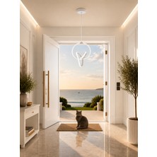 Gusto Lighting Dora LED Sarkıt Avize Beyaz,3 Renk Yanabilen LED Avize, Modern Salon Oda LED Avize