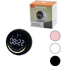 Larimar Dijital Saat - Bluetooth Wireless Mini Hoparlör Speaker USB Şarjlı - Işıklı 5W PL-4652 (5177)