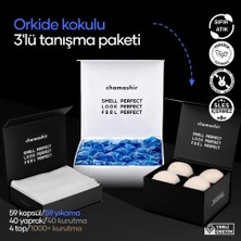 chamashir 3'lü Tanışma Paketi - Kapsül Çamaşır Deterjanı Orkide Kokulu - Kurutma Mendili - Yün Kurutma Topu