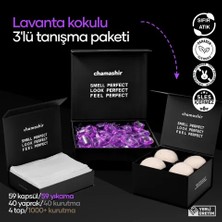 chamashir 3'lü Tanışma Paketi - Kapsül Çamaşır Deterjanı Lavanta Kokulu - Kurutma Mendili - Yün Kurutma Topu